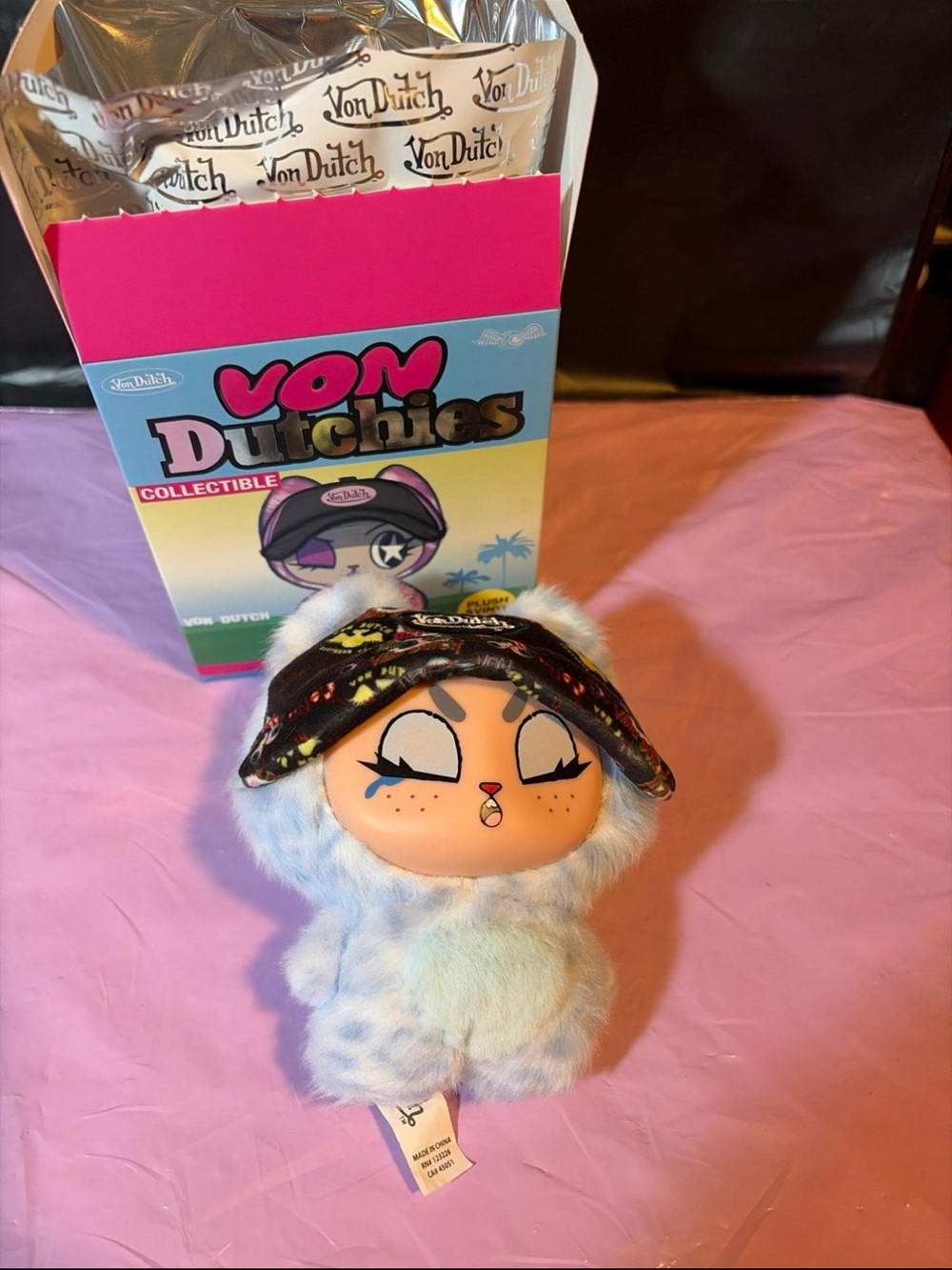 Von Dutch Pastel Blue Plush bag charm